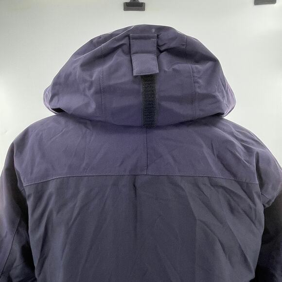 Lands End Navy Blue Zip Out Yellow Liner Outdoor Winter Parka Jacket Coat S - Picture 5 of 11